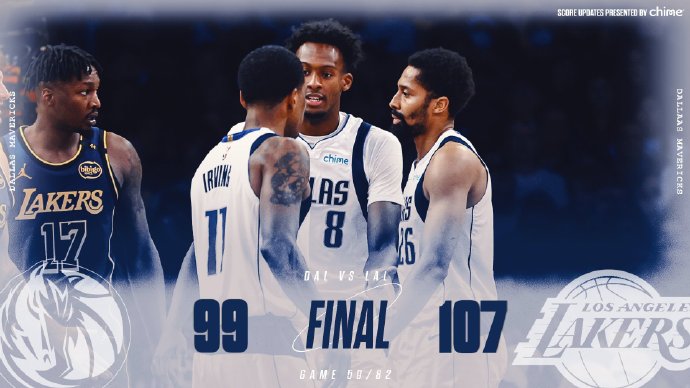 NBA常规赛录像直播回放：湖人107-99击败独行侠，东契奇大号三双手刃老东家